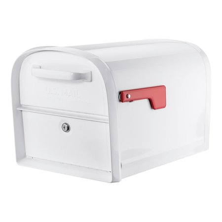 SWIVEL Oasis Galvanized Steel Post Mounted White Double Door Mailbox, 11.5 x 11.3 x 19.96 in. SW2513619